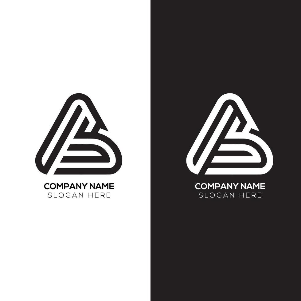 Black and White AB Logo A Timeless Design Choice vector