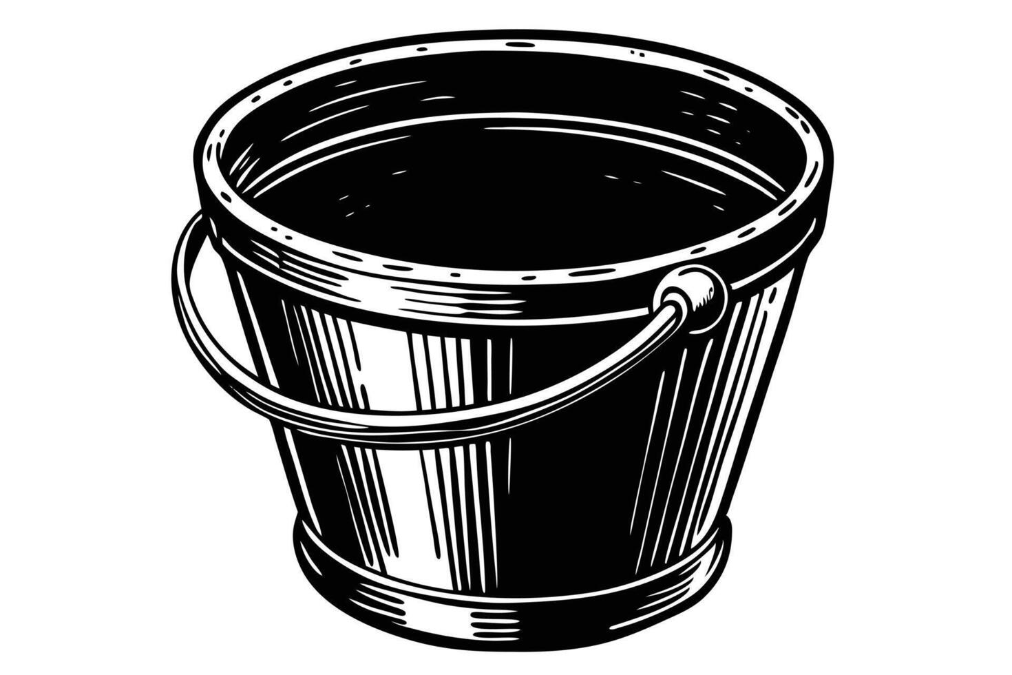 Garden bucket line ar vector