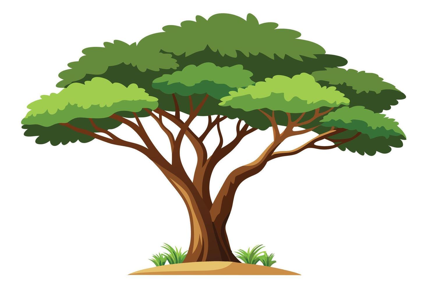 Set of flat stylized trees vector