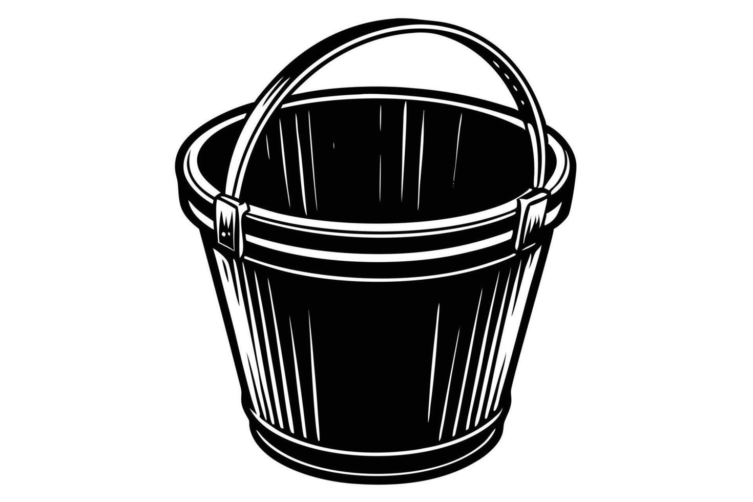 Red full bucket of water vector