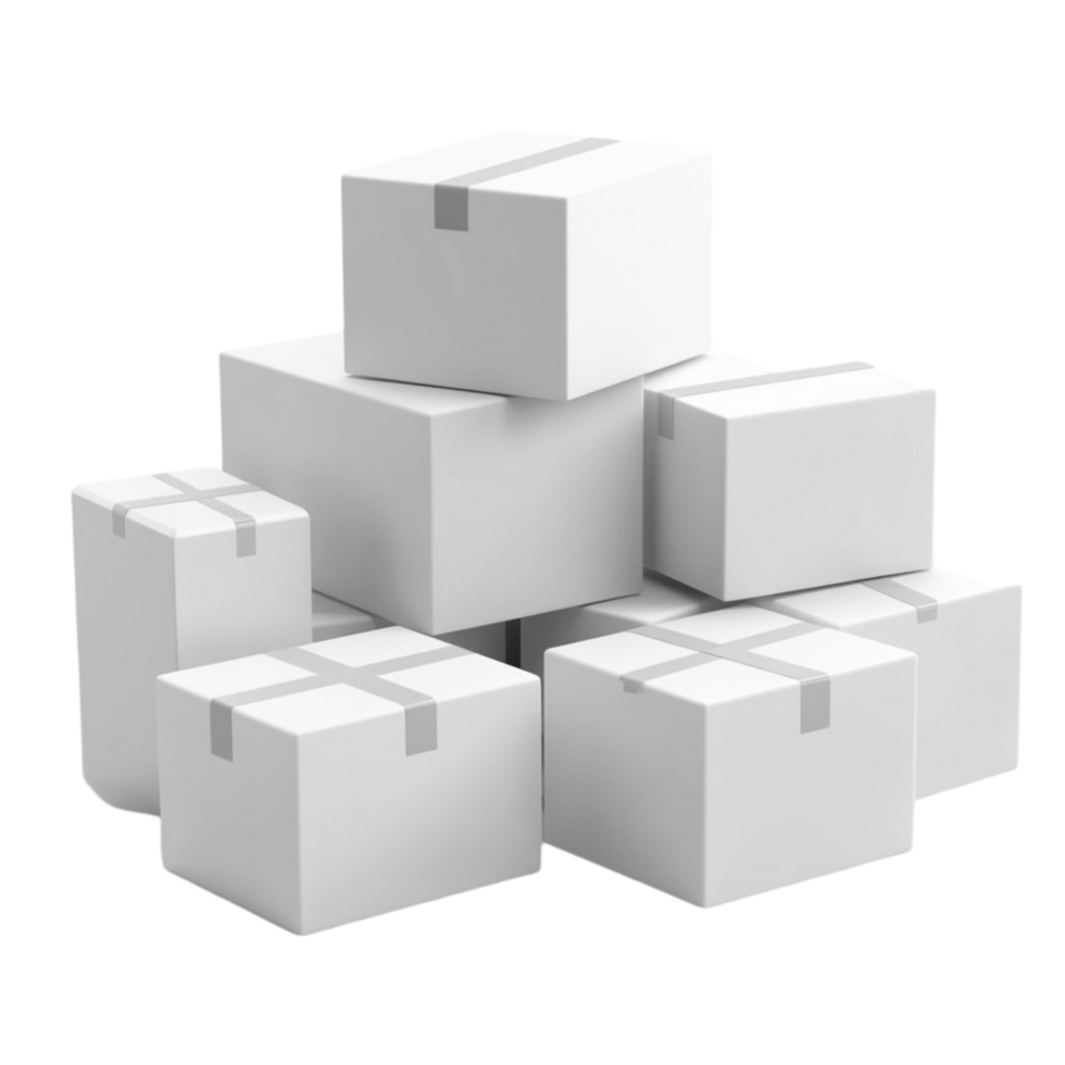 White Empty Carton Boxes png