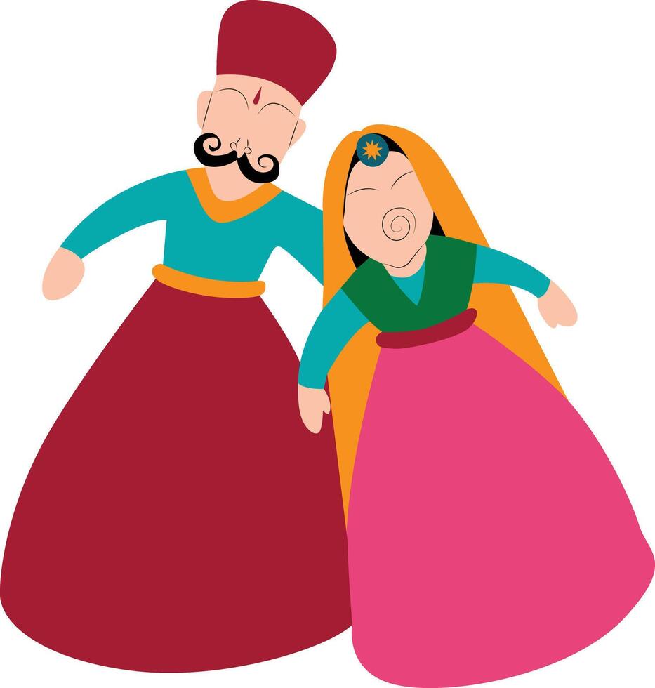 colorful Rajasthani Puppet in Indian art style vector
