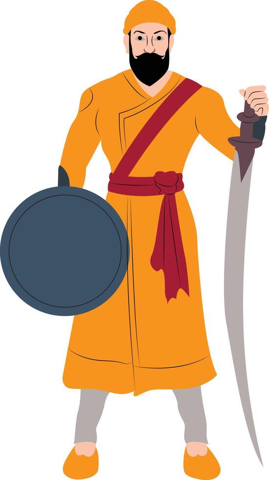 Chhatrapati Shivaji Maharaj, the great warrior of Maratha from Maharashtra India vector