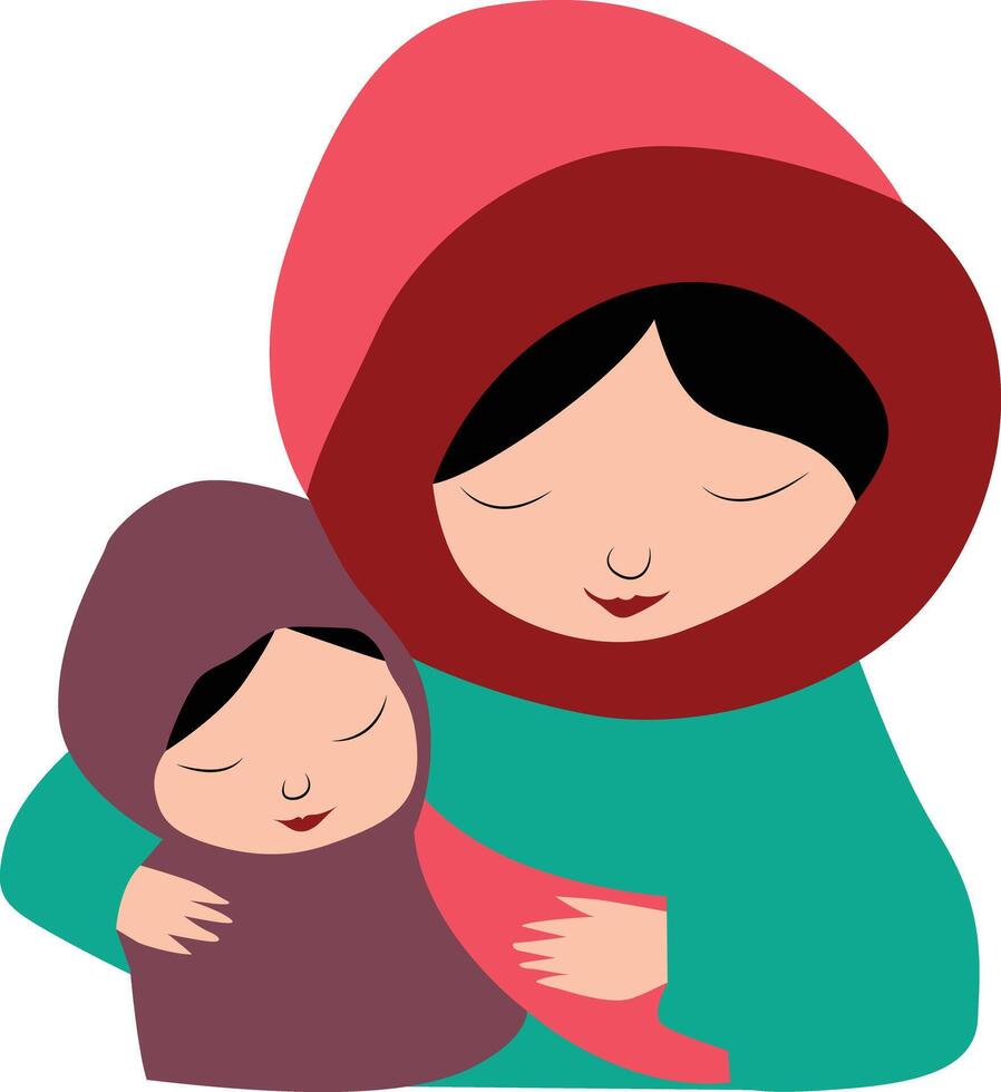 cute Inuit Inuit mother and child vector