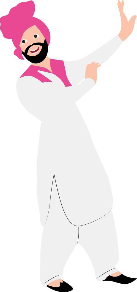 Happy Sikh, Bhangra dancing on happy Baisakhi, Vaisakhi vector