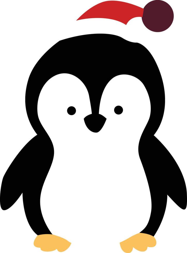 Penguin in Christmas Hat vector