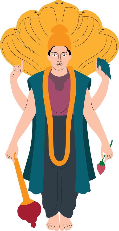 Indian god Vishnu vector