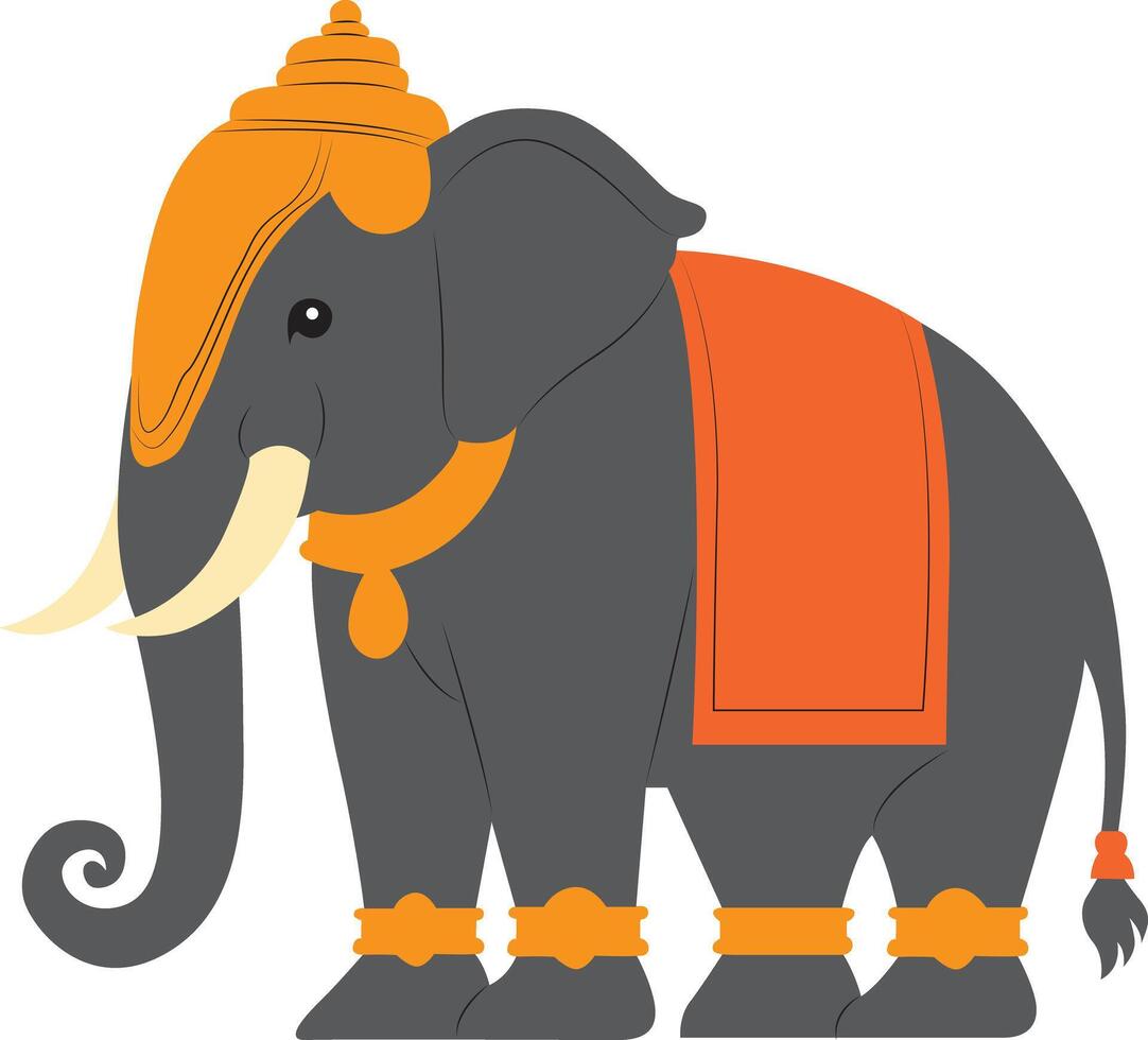 Kesavan - The famous elephant of Kerala, India, is worshiped as a sacred symbol and has served in many religious festivals vector