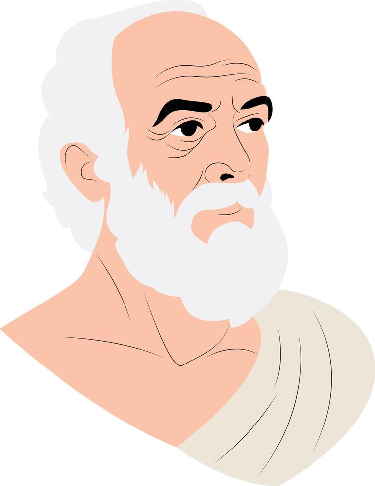 Dicaearchus portrait hand drawn vector