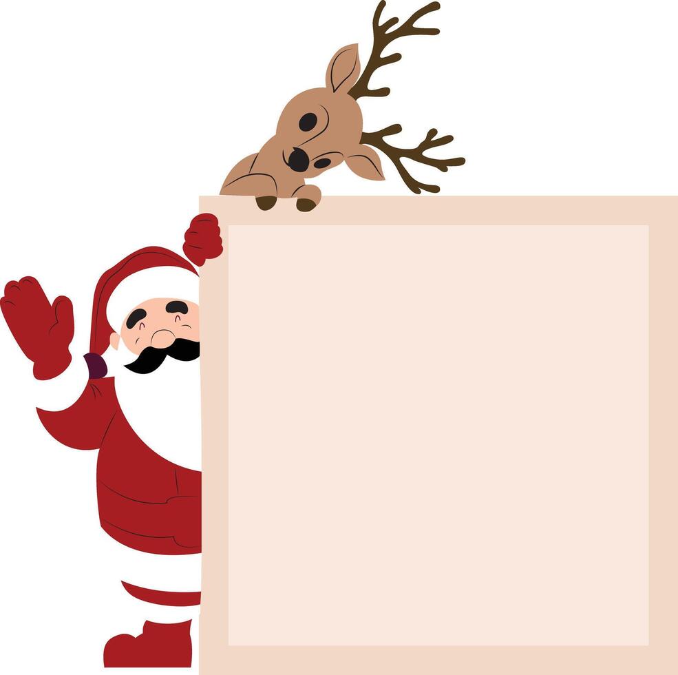 Sticker decorated with Santa Claus vector