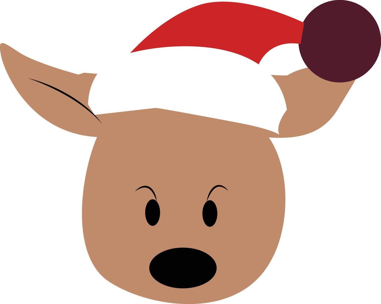 Reindeer in Santa hat vector