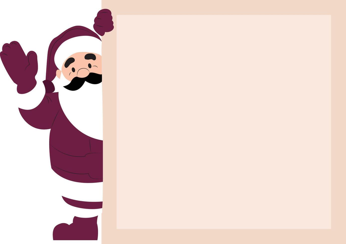 Sticker decorated with Santa Claus and reindeer vector
