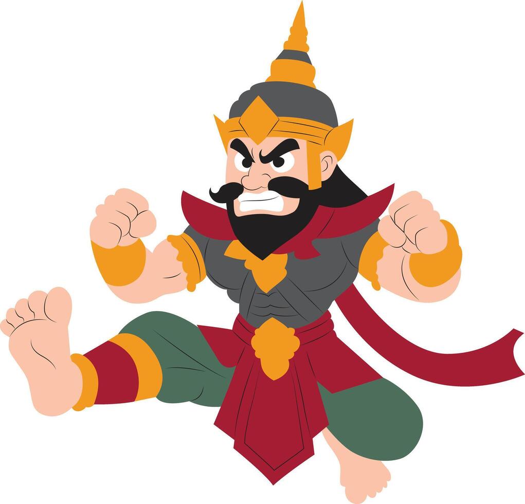 Thai warlord ready to fight vector
