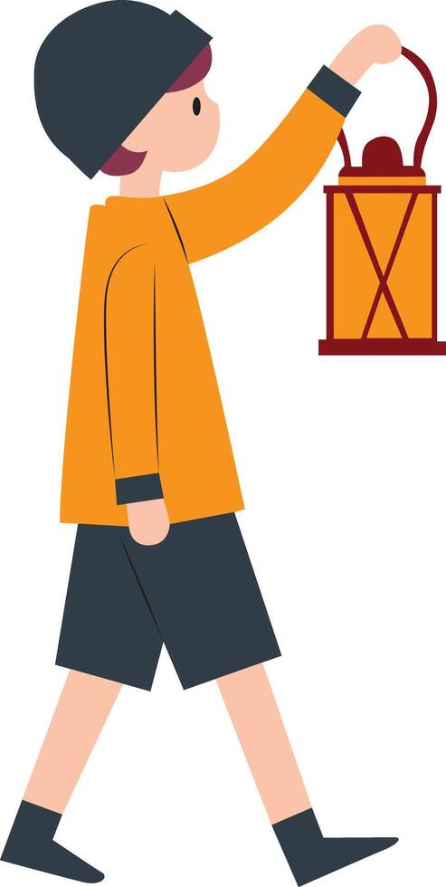Las Posadas a child holding a lit lantern vector