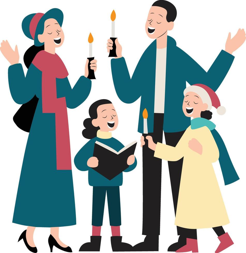 Kwanzaa a family singing together during Kwanzaa vector
