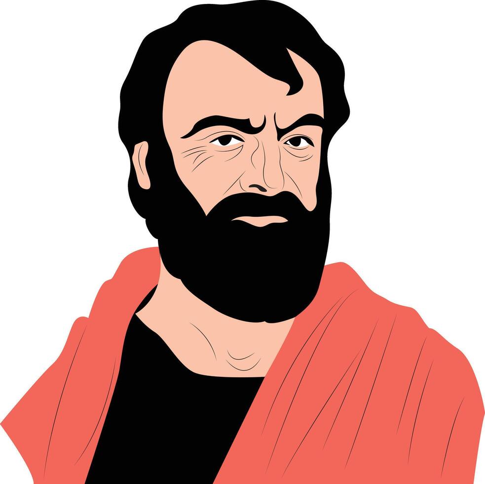 Timaeus of Locri portrait vector
