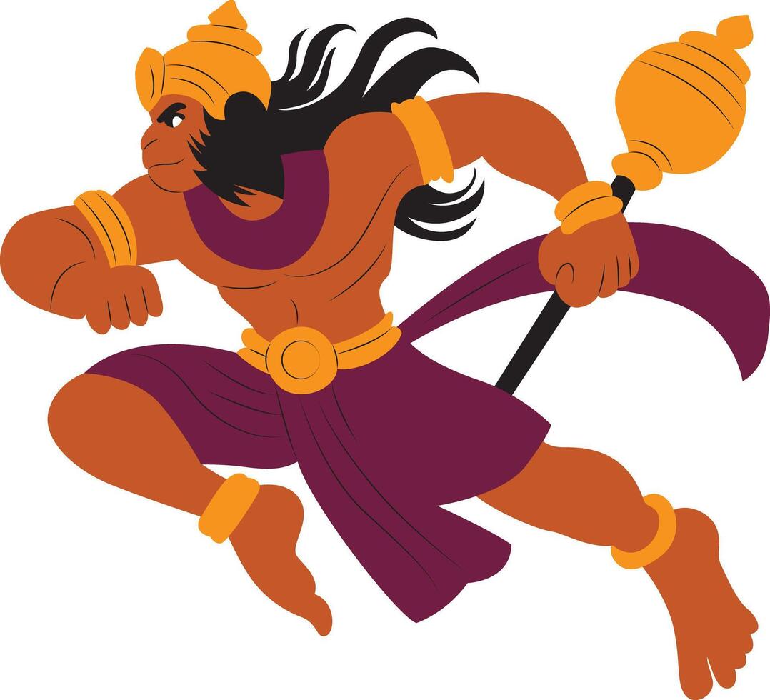 Hindu god Lord Hanuman jumping vector