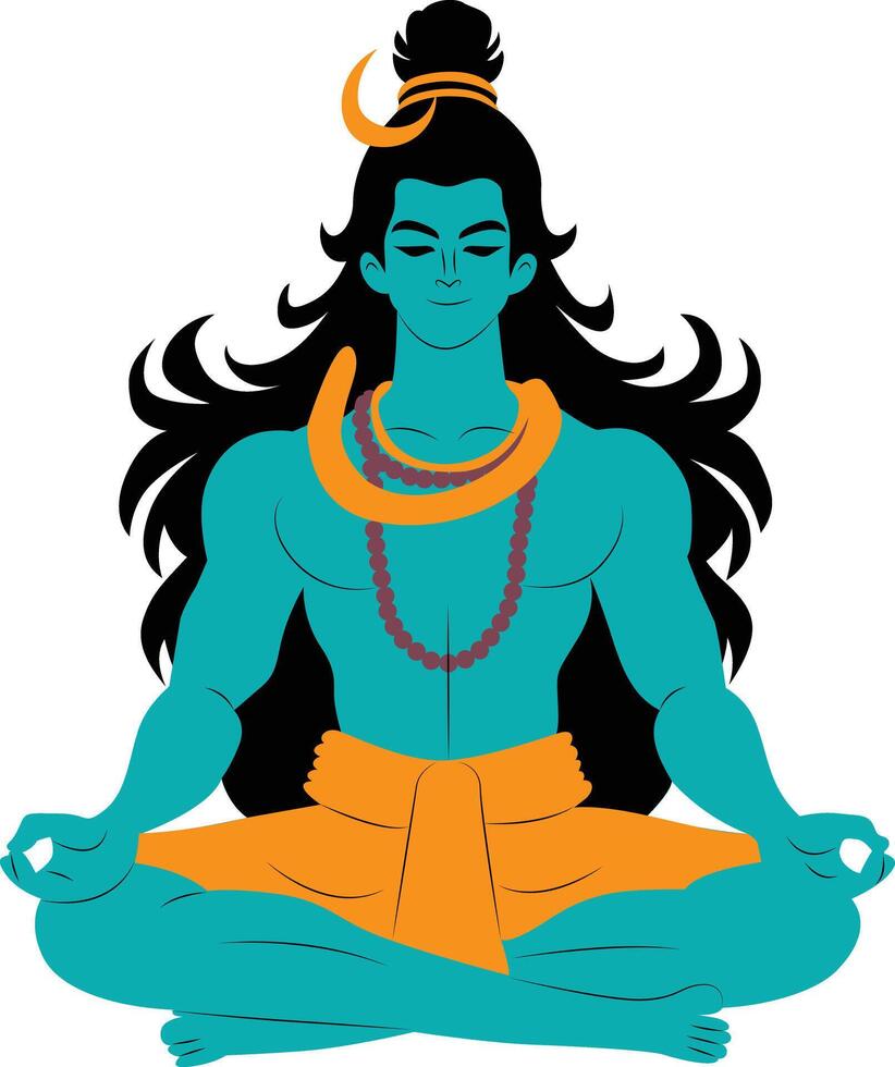 Hindu god Lord Shiva cartoon vector