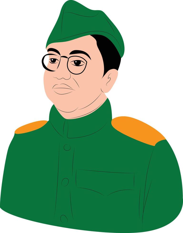 Nation Hero and Freedom Fighter Subhash Chandra Bose Pride of India vector