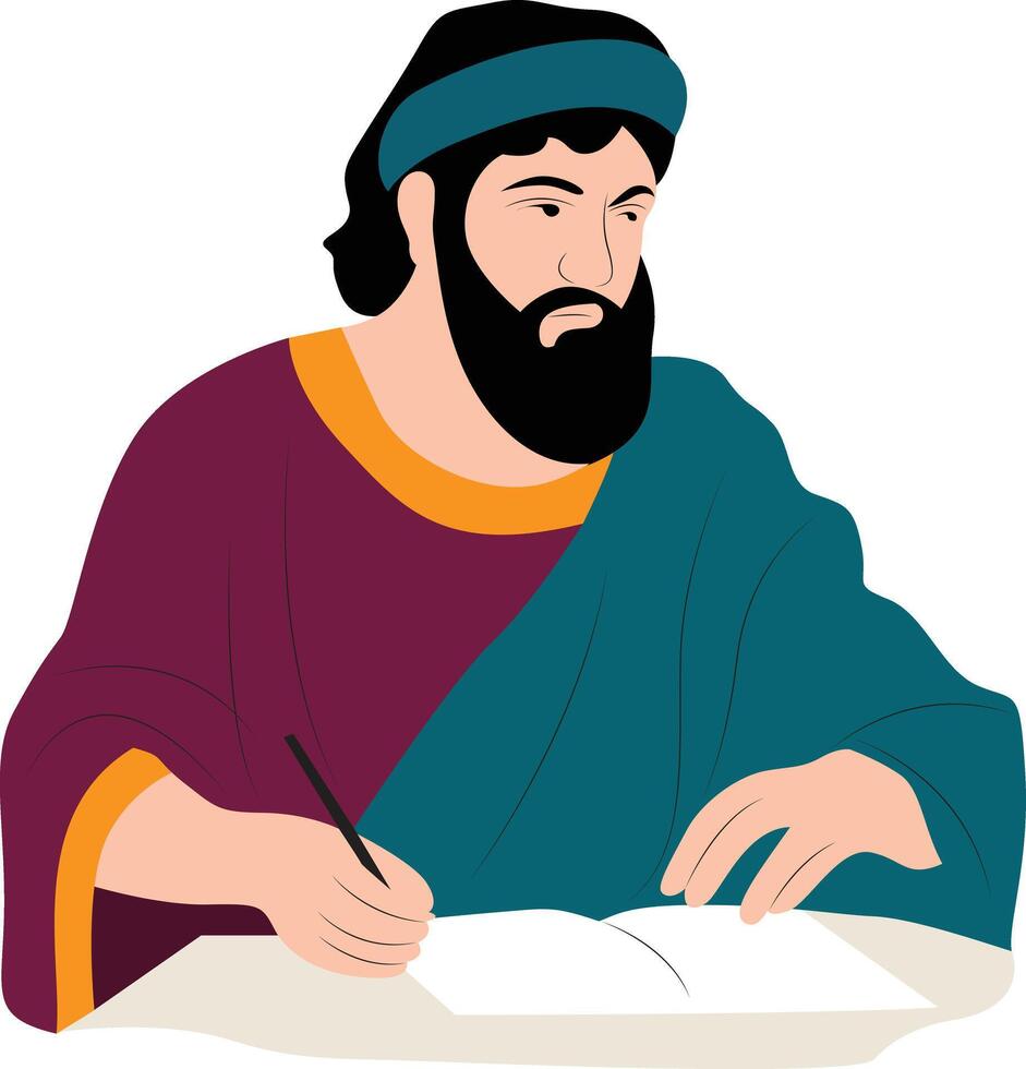 Andronicus of Rhodes thinking and writing portrait vector