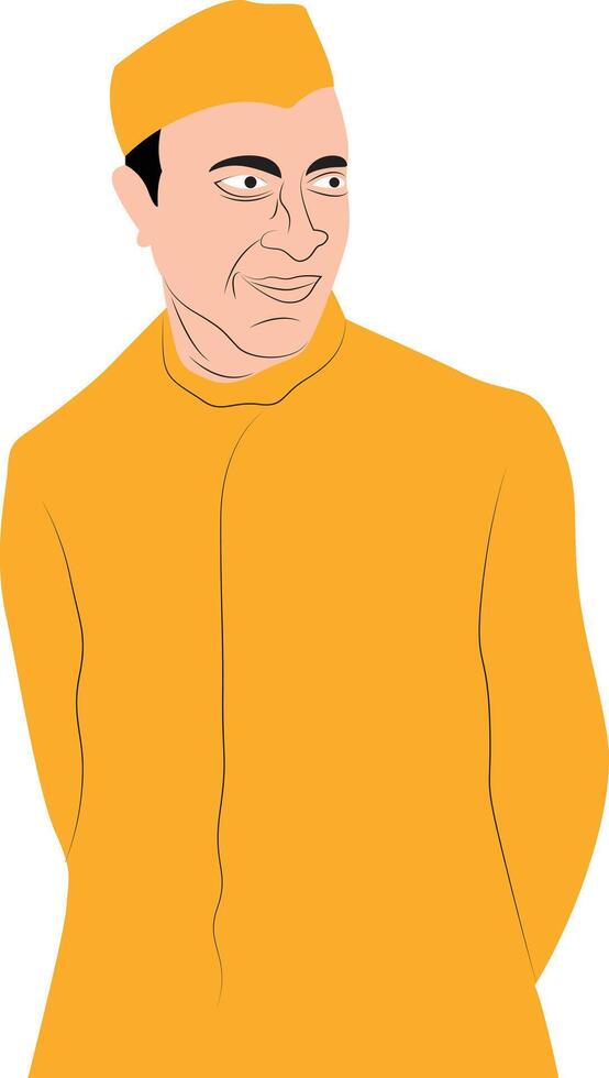 Nation Hero and Freedom Fighter Jawaharlal Nehru Pride of India vector