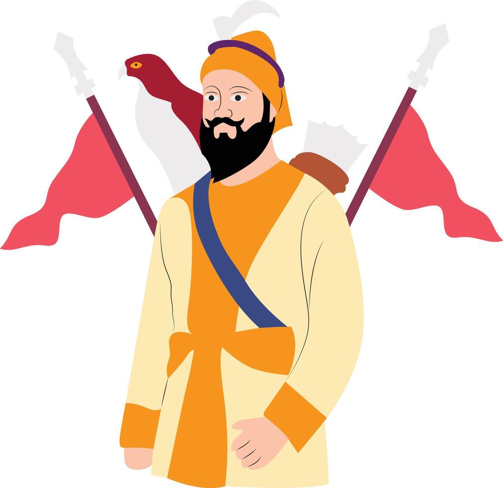 Guru Gobind Singh Jayanti for religious festival of Sikh in India vector
