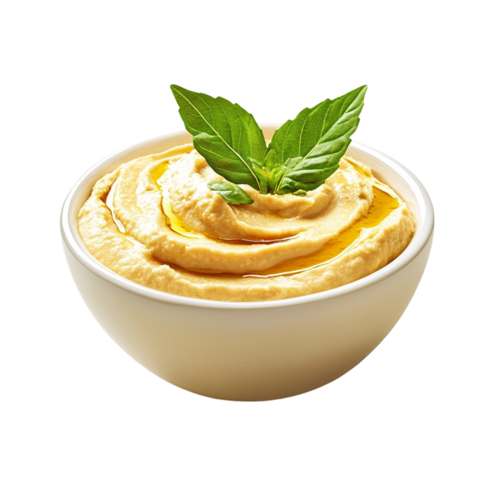 Hummus Dip with Mint Leaf png