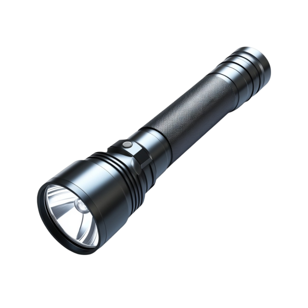Black Portable Flashlight png