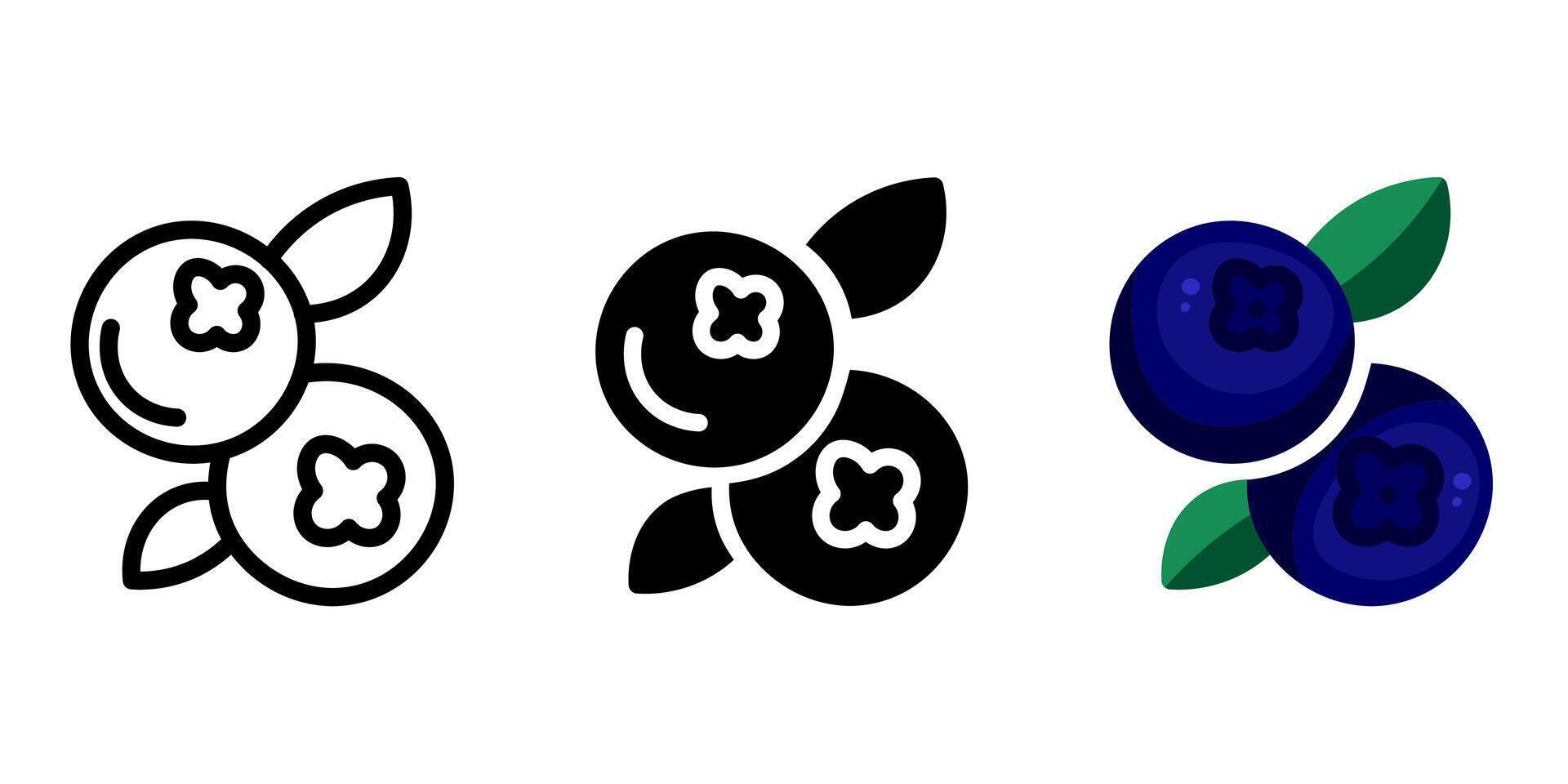 Blueberry color icon. Ripe blue berry symbol. Fresh fruit sign. Summer pictogram. vector