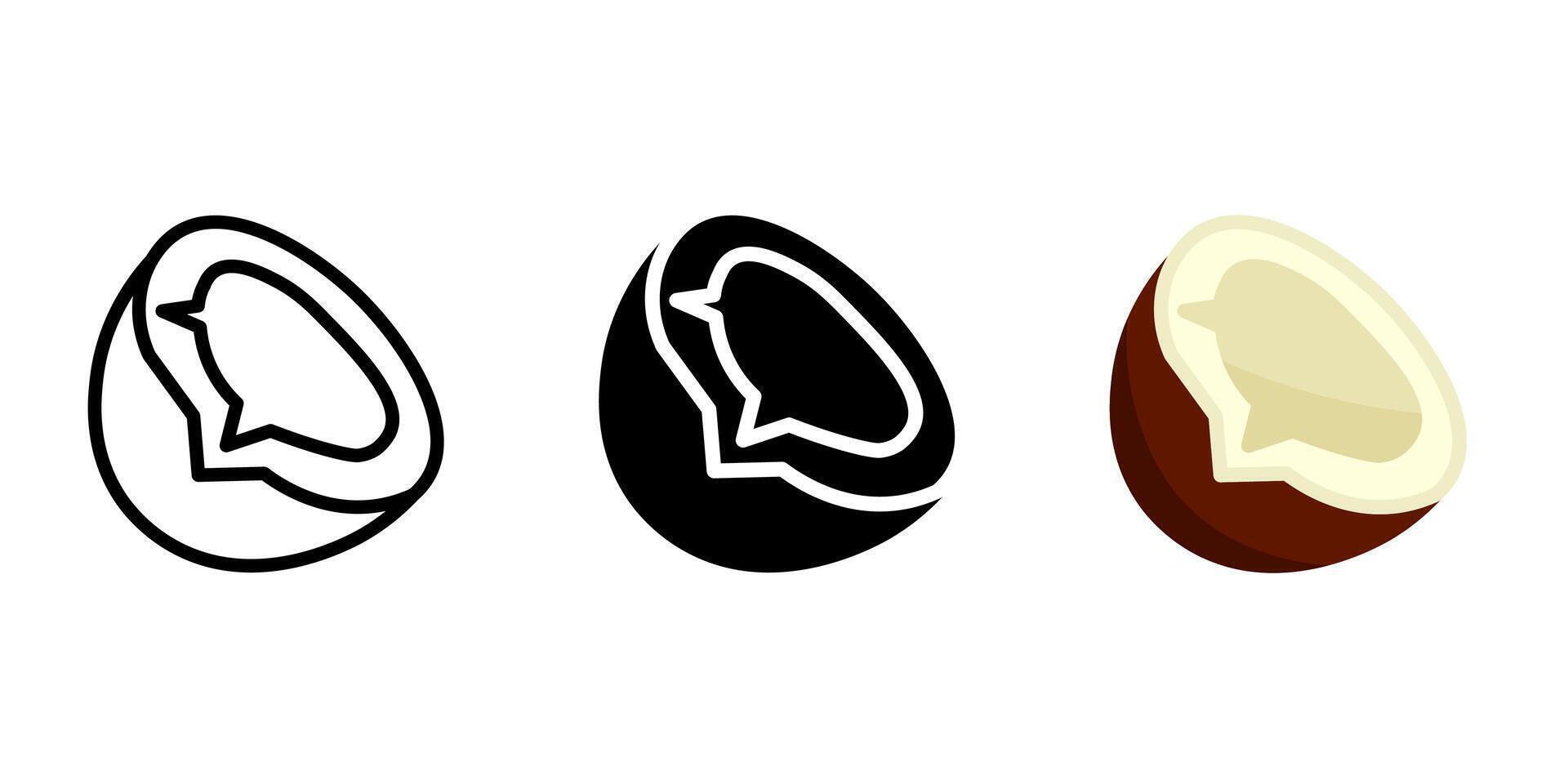 Coconut color icon. Half coco sign. Tropical and exotic fruit symbol. Coconut milk and oil logo. Summer pictogram. vector
