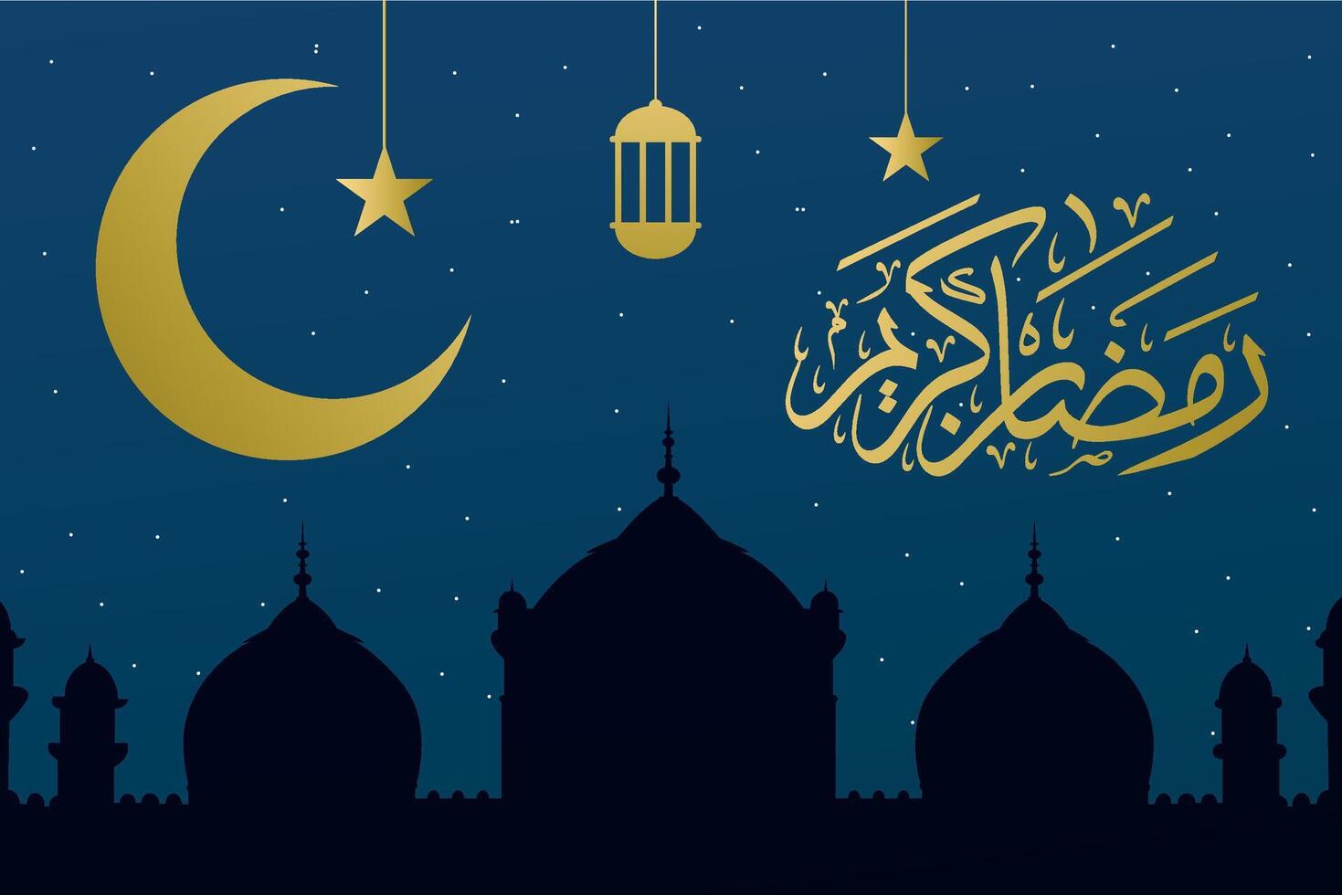 Ramadan Kareem, the month of fasting for Muslims Illustration Design vector