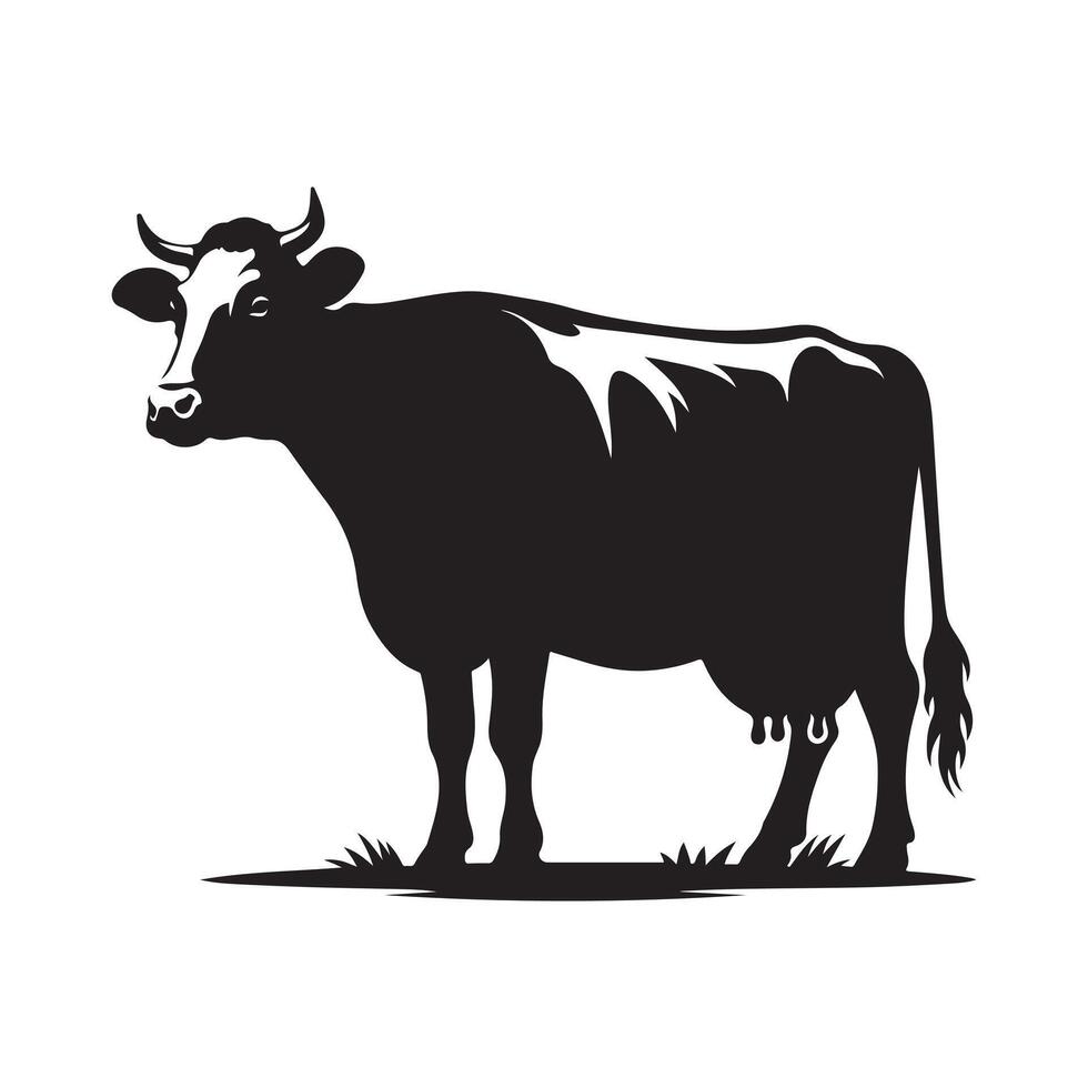 Premium Cow Silhouette Vectors for Nature, Farm, and Rustic Projects