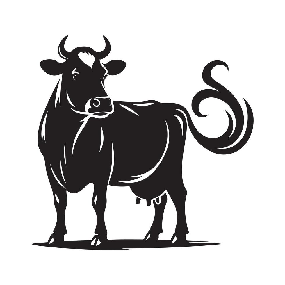 Cow Silhouette Vectors for Print Media and Digital Artwork