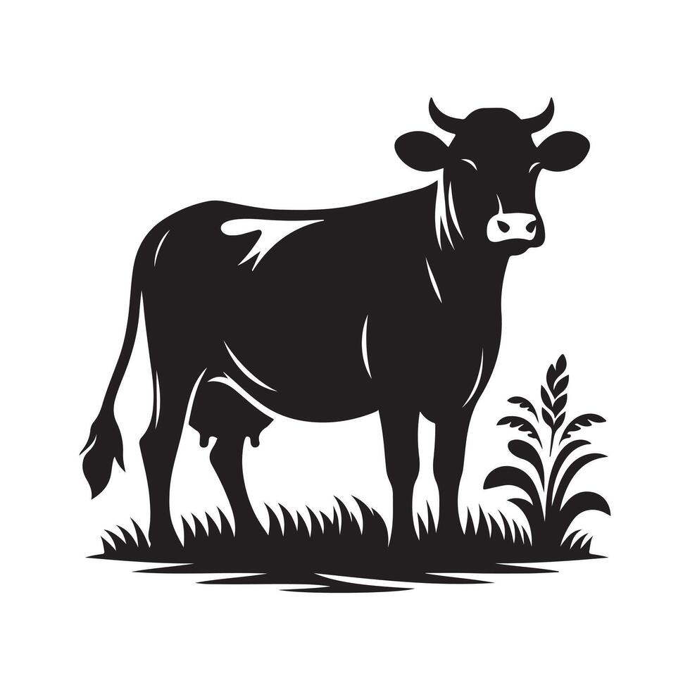 High-Quality Vectors Cow Silhouettes for Nature and Wildlife Projects