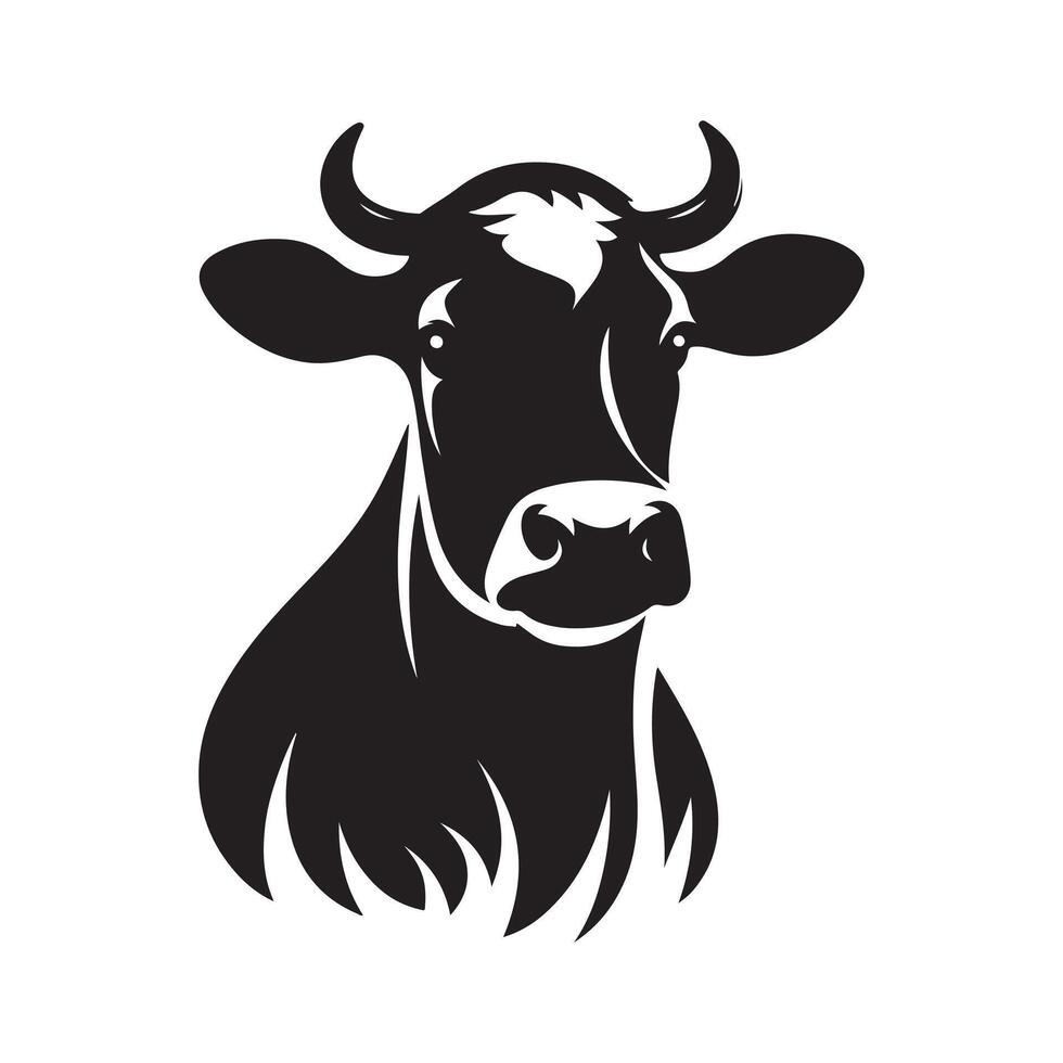 Simple Cow Silhouette Vectors for Custom Design and Illustrations