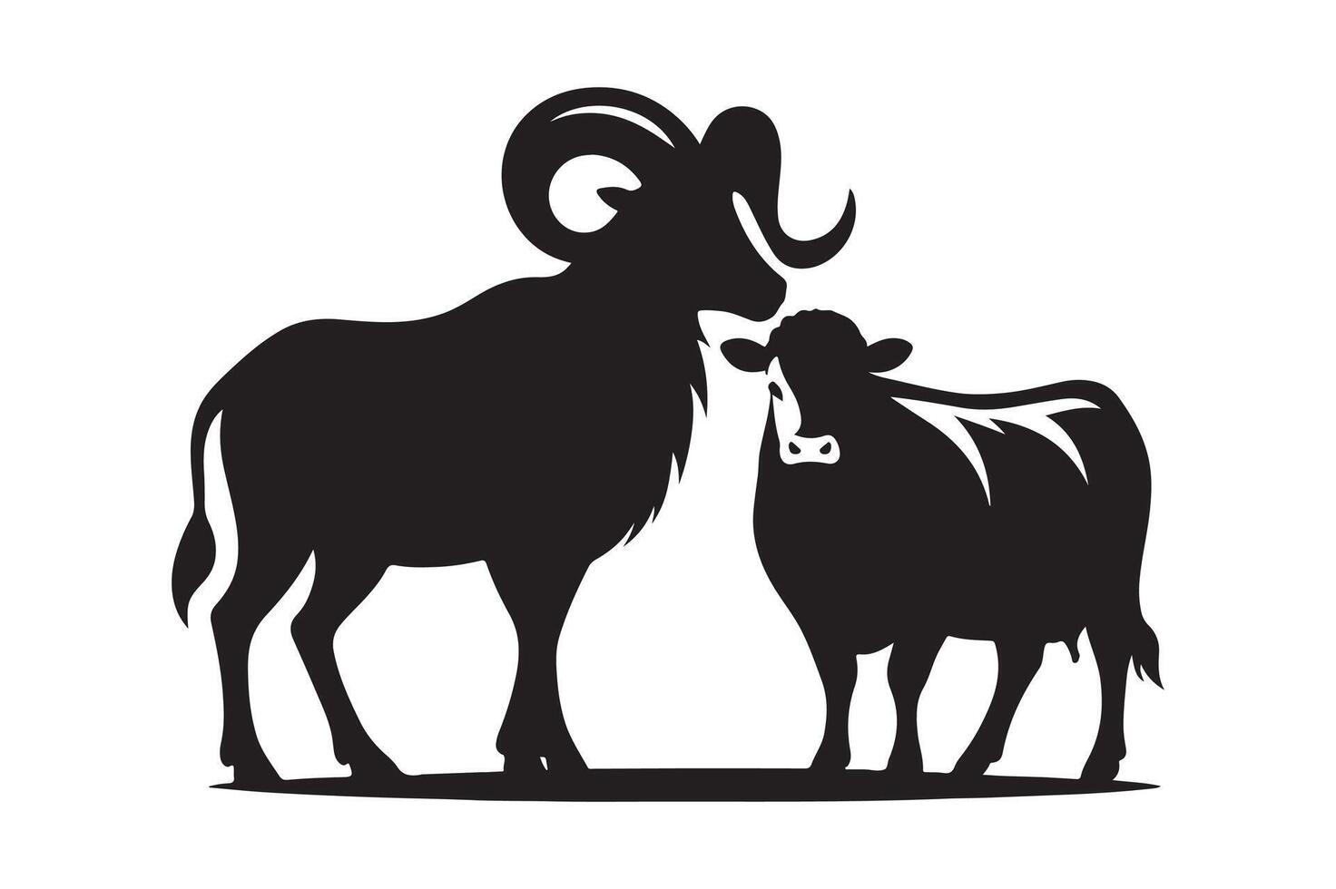 Stylized Cow Silhouette Vectors for Creative Digital and Print Media