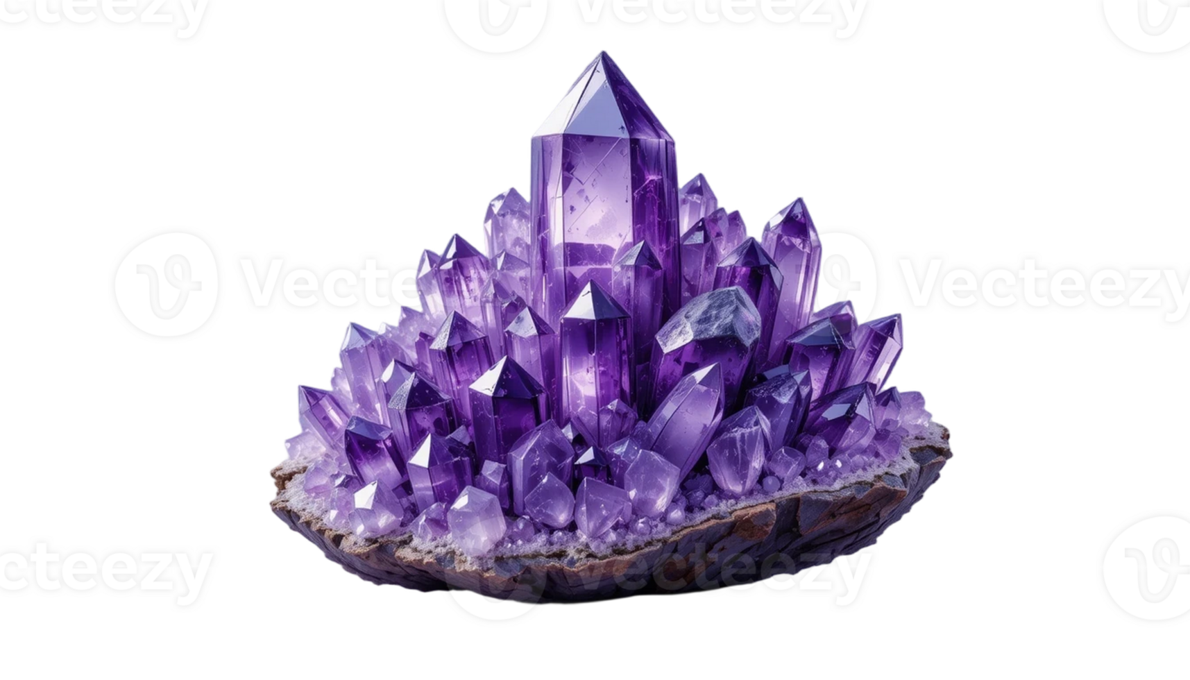 Amethyst Geode. A Majestic Cluster of Deep Purple Crystals png