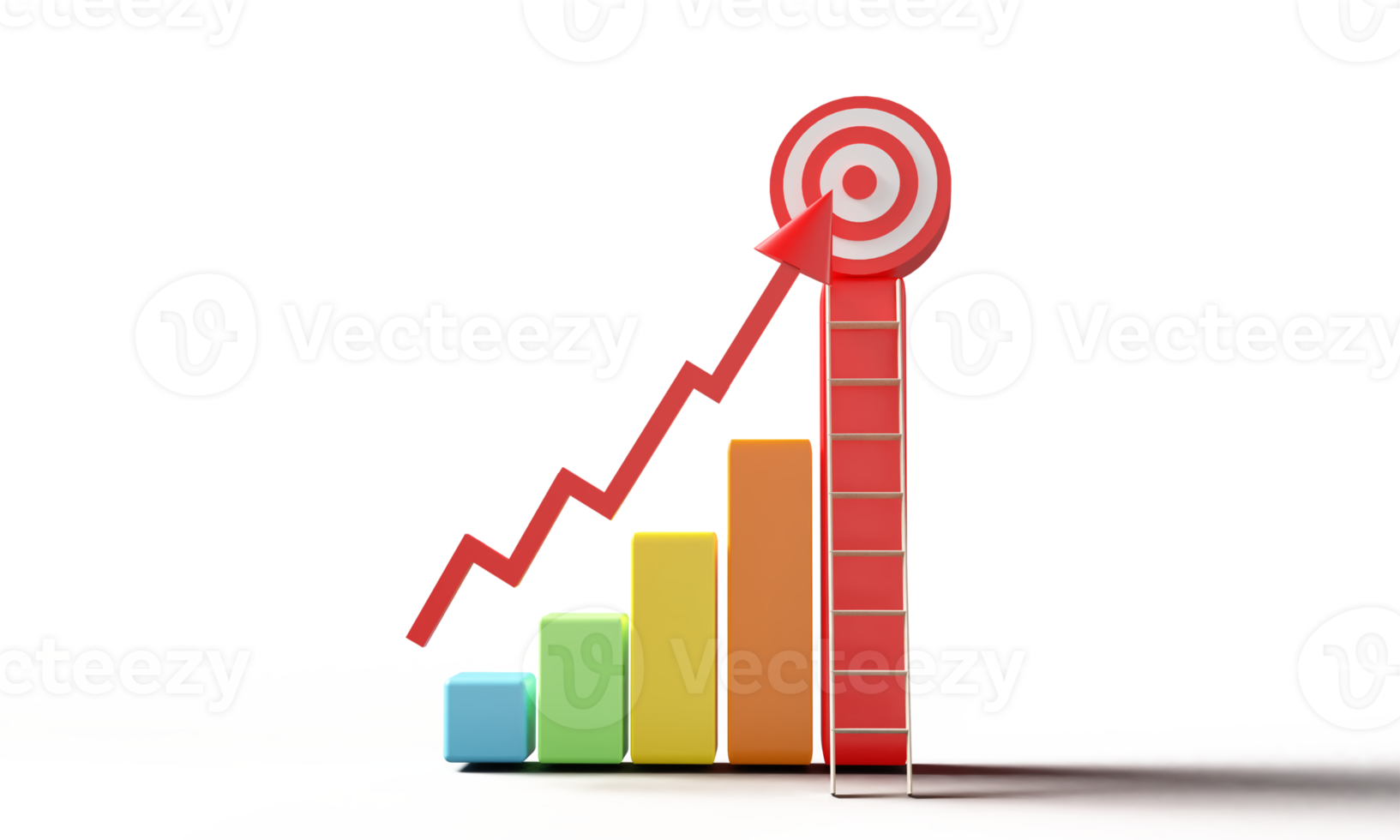 dart dashboard chart graph ladder staircase growth up arrow red business strategy planner 2025 year organization company business goal dart performance hr human resource success innovation career idea png