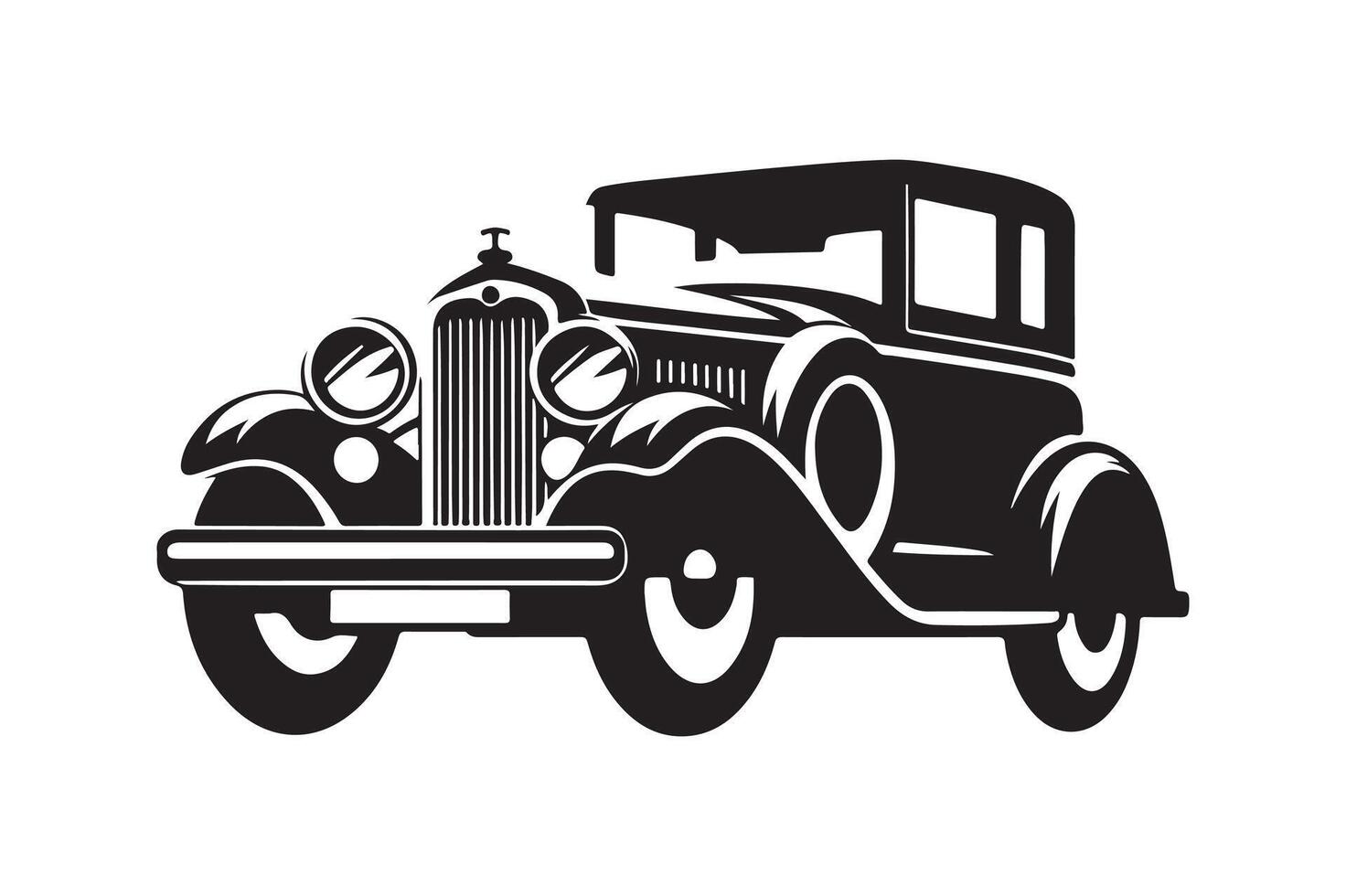 Vintage Car Silhouette Vectors for Automotive and Racing Themes