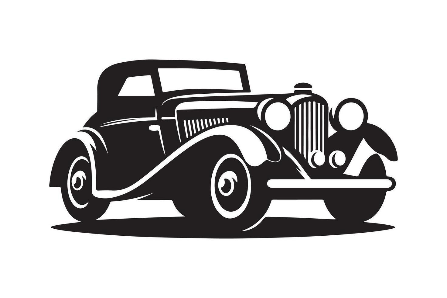 Vintage Car Silhouette Vectors for Retro-Themed Invitations