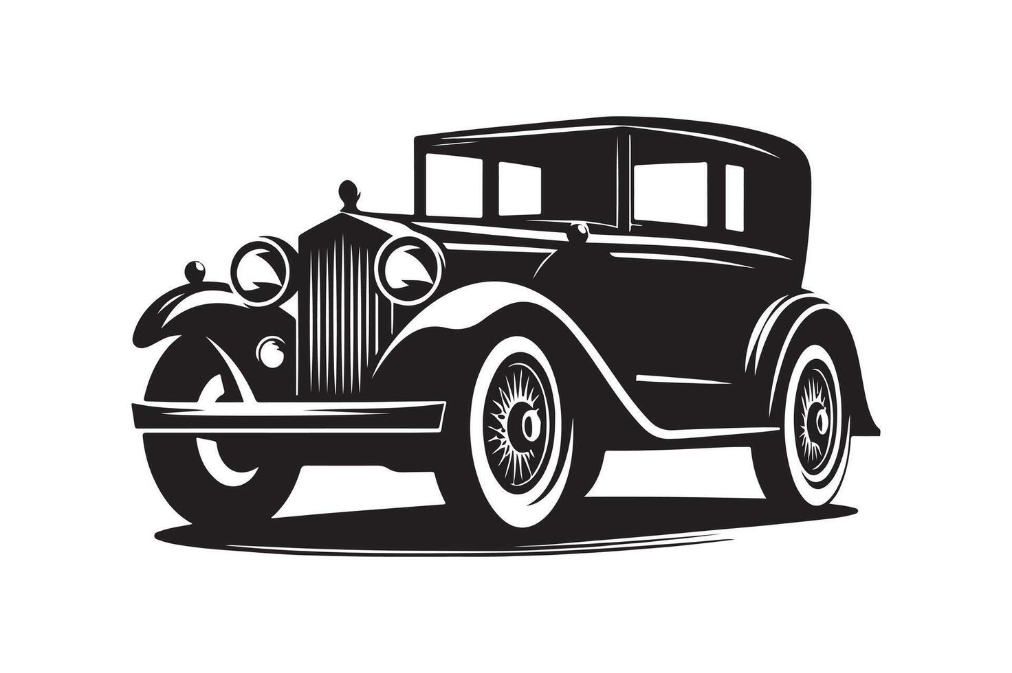 Download Stylish Vintage Car Silhouette Vectors for Unique Artwork