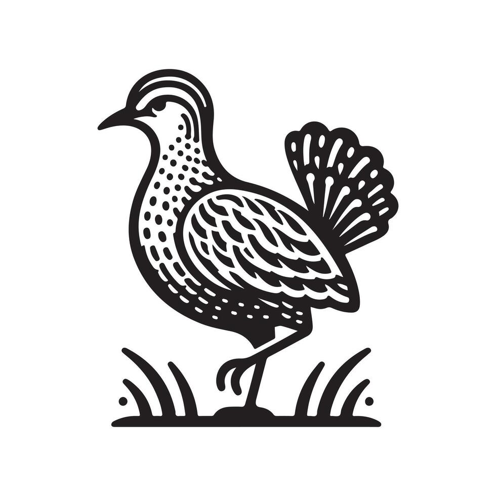 Stylized Woodcock Silhouettes for Ornamental Graphic Designs vector