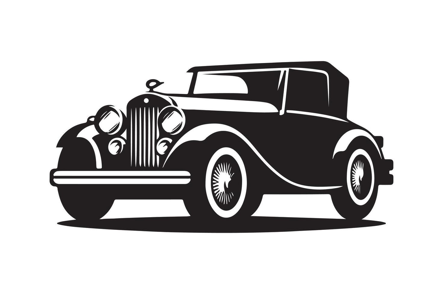 Elegant Vintage Car Silhouettes for Old-School Graphic Designs vector