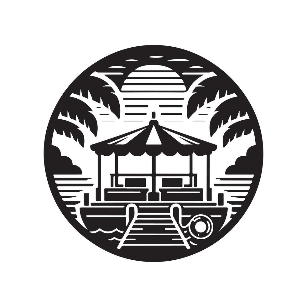 Pontoon Silhouette Vectors Perfect for Marine-Themed Illustrations