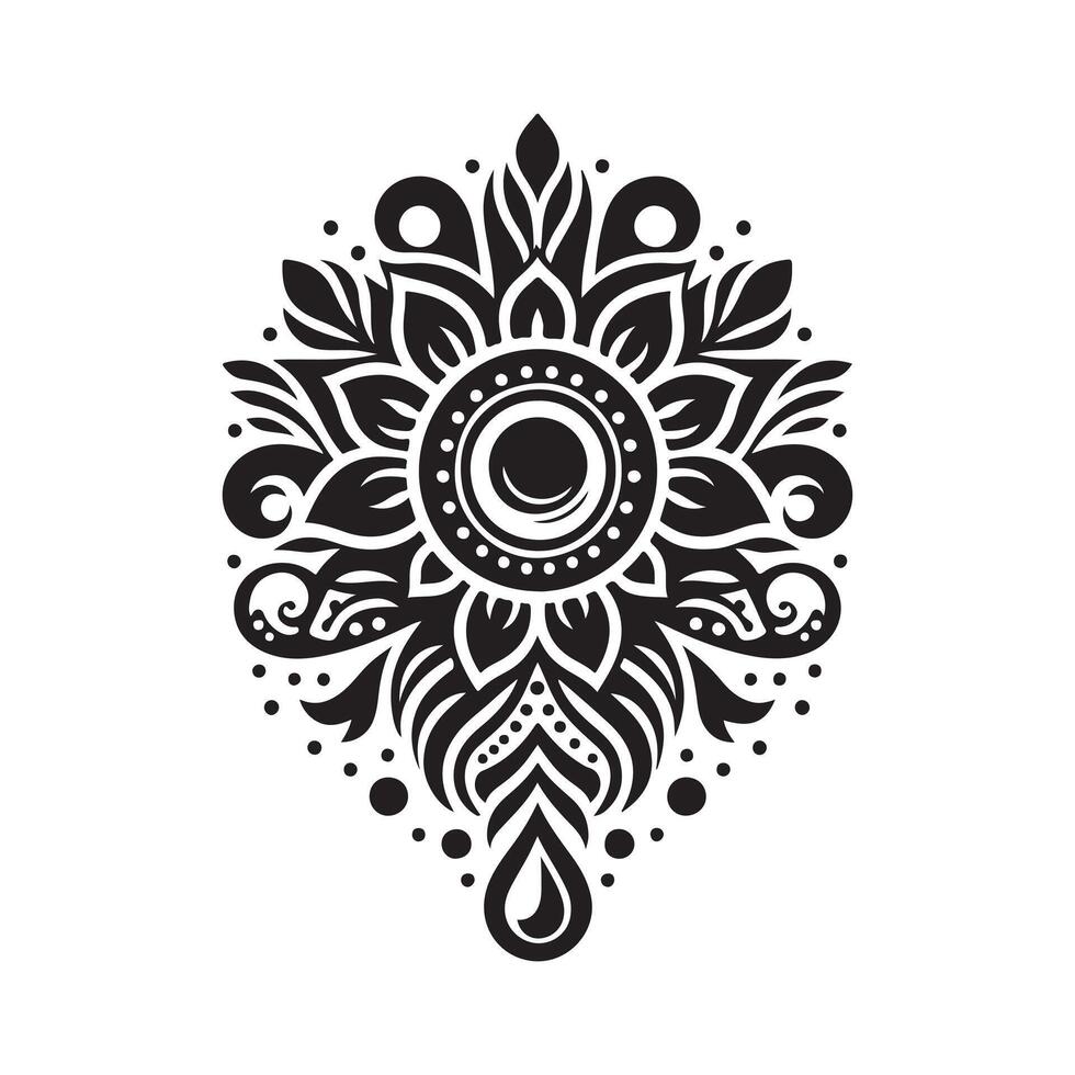 Intricate Mehendi Silhouette Vectors for Bridal and Wedding Design Projects