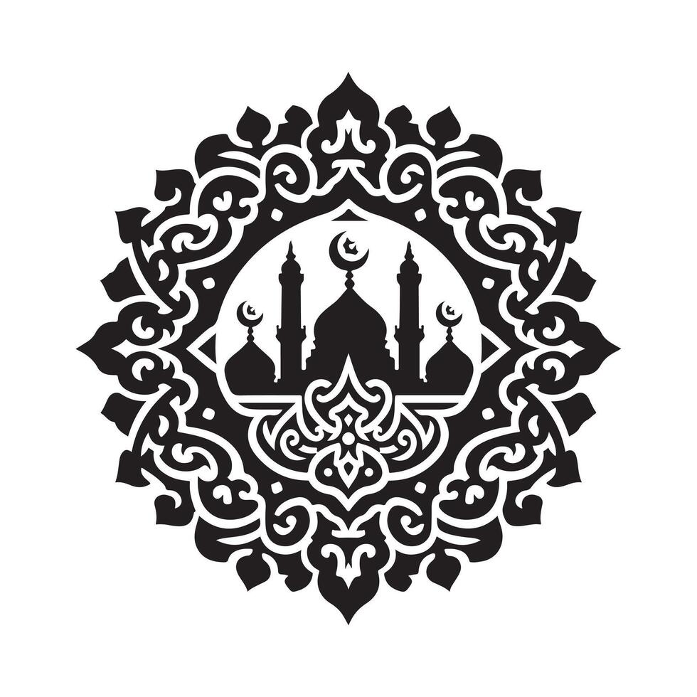 Islamic Silhouette Vectors for Mosque, Prayer, and Pilgrimage Graphics