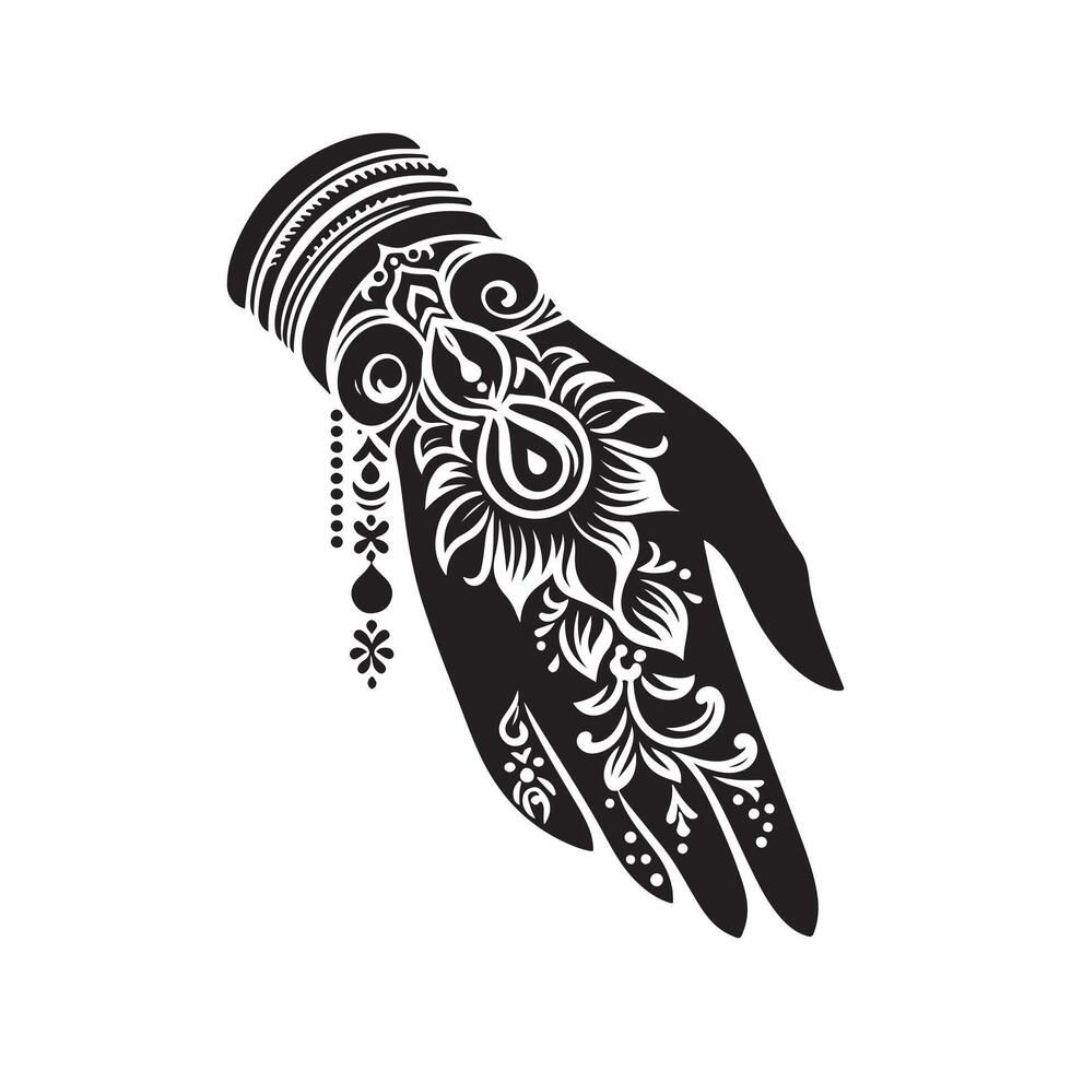 Beautiful Mehendi Silhouette Vectors for Cultural and Festival Celebrations