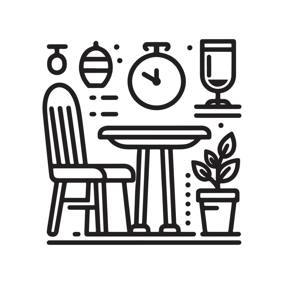 Creative Dining Chair Silhouette Vectors for Print and Digital Marketing