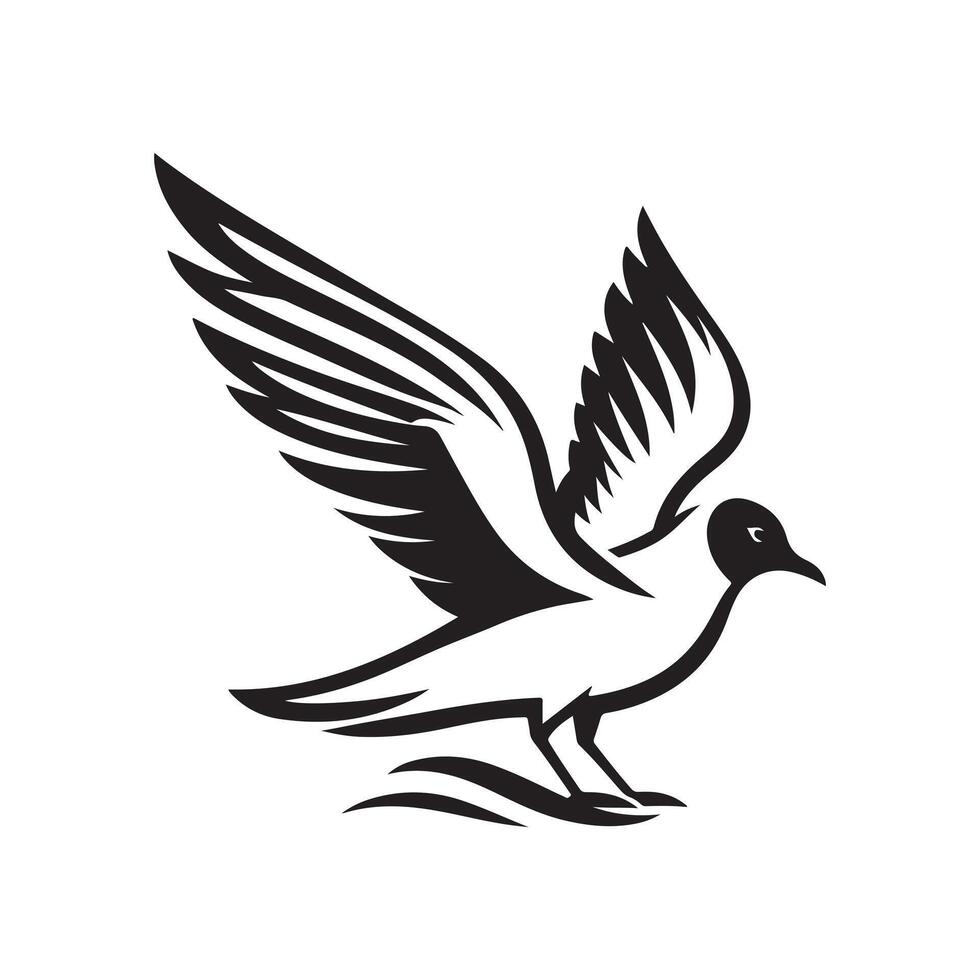 High-Resolution Laughing Gull Silhouette Vectors for Outdoor Designs