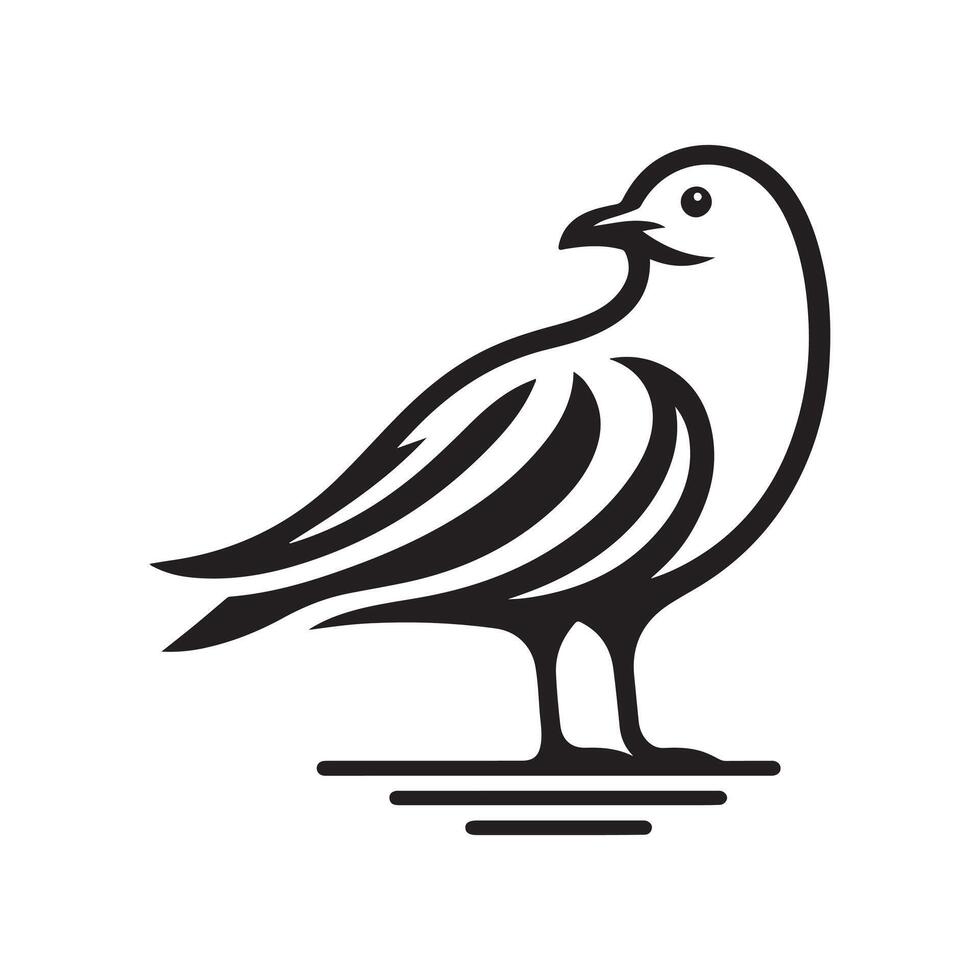 Creative Laughing Gull Silhouette Vectors for Event Stationery and Invitations